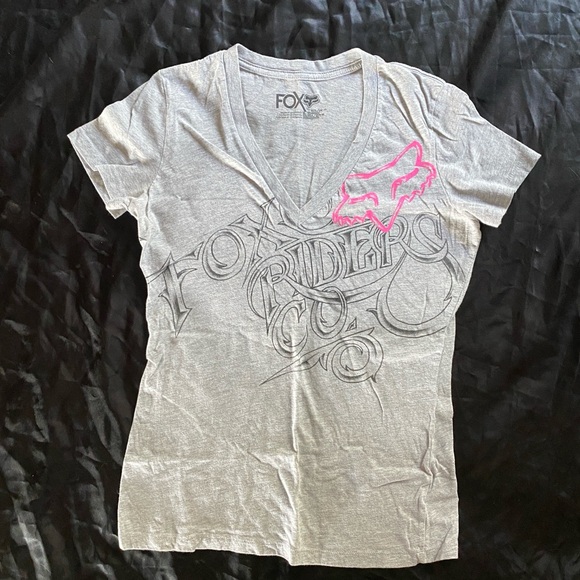 Fox Gray Tee with Black Logo - Picture 1 of 4